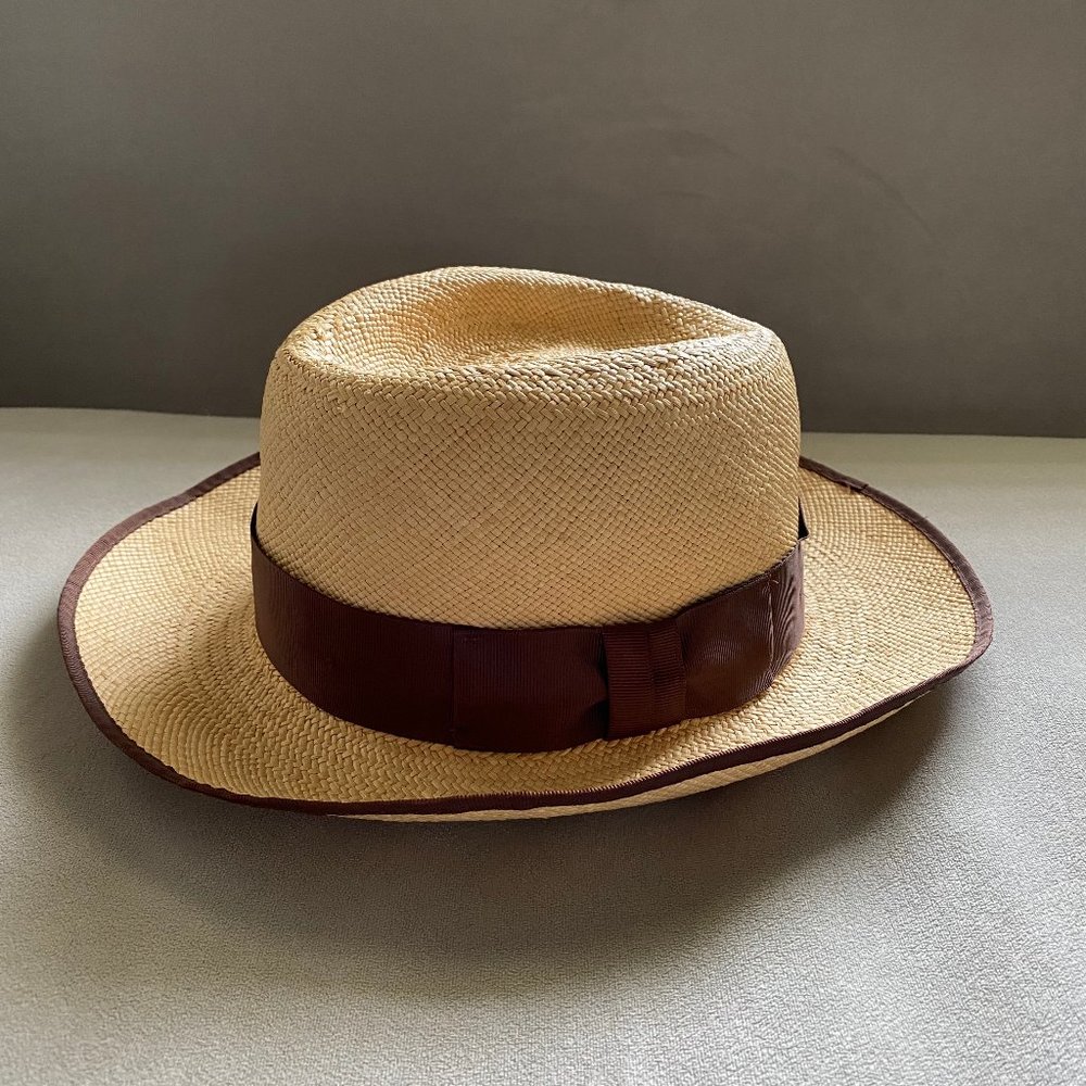 Paul Smith Straw Panama Hat with Matching Trim